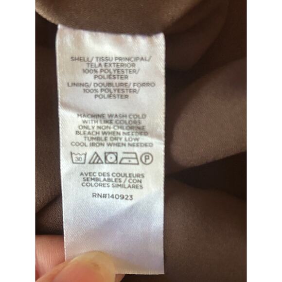 LOFT Petites Brown White Dot Print Sheer Flutter Sleeve Blouse – Size SP - Picture 6 of 6